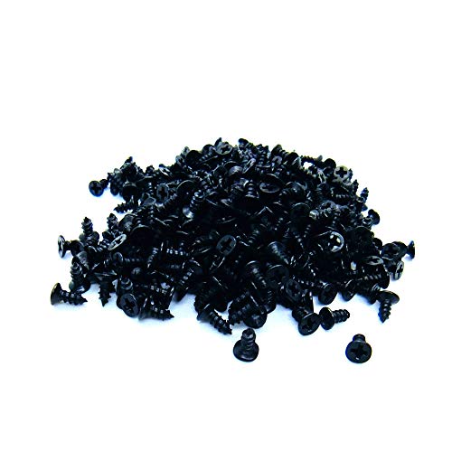 Small Screw, BLUELEC Antique Style AntiOxidative Finish Wood Screws for Fastening Plank, Plastic Materials or Resin Plywood, 45° Flat Head, Phillips Drive, 100pcs, 1/4 inch(2.5×6mm,1/4", Black) - Thumbnail 6