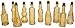 TERRA HOME Vintage Glass Bottles with Corks, Assorted, 5 inch, Set of 10, Amber