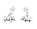 Sterling Silver Oxidized Hippopotamus Hippo Dangle Earrings
