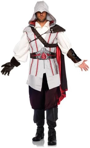 6 PC. Men's Ezio Vest Cosplay Costume Set - Small/Medium - Grey