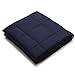 YnM Exclusive Weighted Blanket, Soothing Cotton, Smallest Compartments with Glass Beads, Bed Blanket for One Person of 140lbs, Ideal for Twin/Full Bed (48x72 Inches, 15 Pounds, Navy)