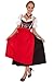 Dirndl Womens 3-Piece Longer-length Dirndl with Red Trailing Pattern