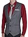Waistcoat, Cokle Men Sleeveless Dress Jacket Casual Button Suit Vest Grey XL