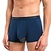 DAVID ARCHY Men's Underwear Micro Modal Dual Pouch Trunks Support Ball Pouch Bulge Enhancing Boxer Briefs for Men 3 or 4 Pack Navy Blue