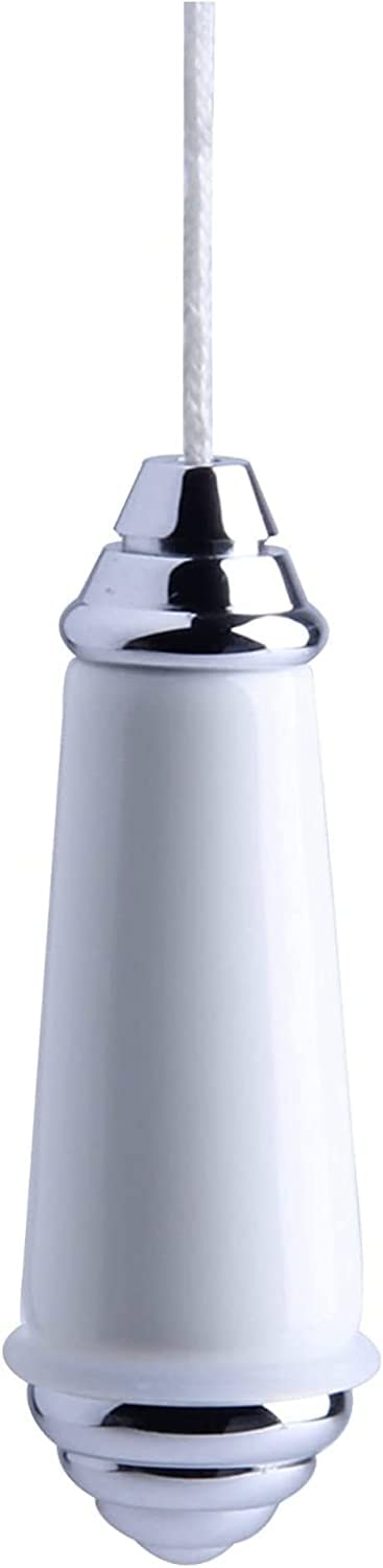 Taps2Traps® Classic Ceramic Porcelain Traditional Bathroom Light Pull Pendant with Rubber Bumper and 1m Cord