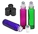 Roll-on Glass Bottles,6 PC 10ml (1/3oz) and 1ml Dropper Included, Empty Aromatherapy Essential Oils, Perfume Bottles, Refillable Bottles Slim with Metal Ball and Black Plastic Lid (Colors Mixed)