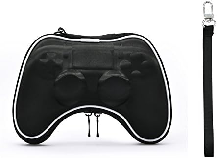 Playstation 4 Controller Airfoam Pouch Case Bag ,from VRunow Black Color Double Zipper Snug Fit Design with Wrist Strap Soleil