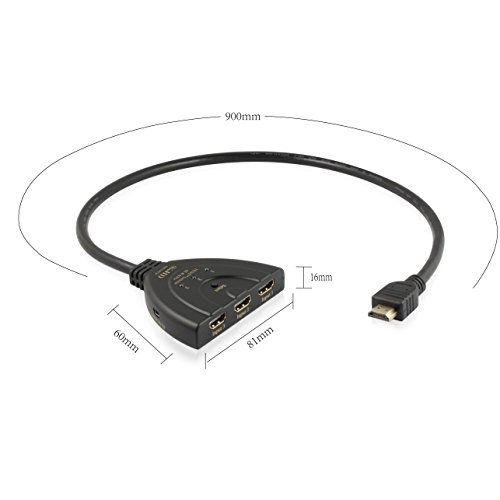ViewHD UHD HDMI 3x1 Pigtail Switch | HDMI v2.0 | 4K @ 60Hz / 60fps | HDR | HDCP 2.2 | 18 Gbps | Model: VHD-UPT3F