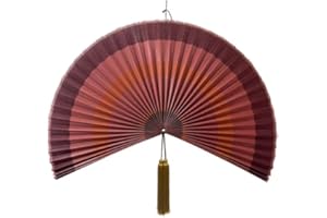ChumDecor Fan Wall Decor,Japanese Wall Fan Decor,Large Bamboo Fan Wall Art For Boho Hanging Headboard,Decorative Folding Fan For Over Bed Decorations,Large Wall Dcor