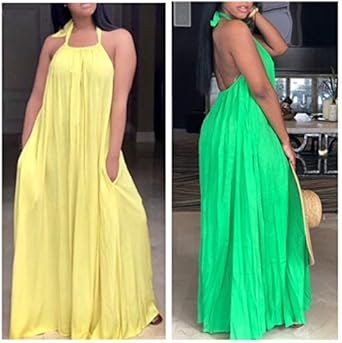 yellow halter dress women's dresses