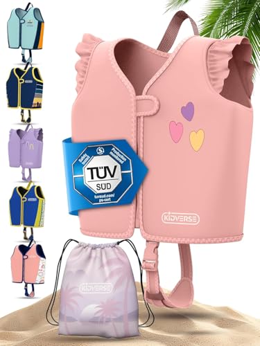 KIDVERSE Schwimmweste Kinder 3-6 Jahre - TÜV geprüfte Schwimmhilfe mit Bauchumfang bis 66cm - Schwimmhilfe Kinder 3-6 Jahre - Kinderschwimmweste zum S