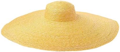 MEANIT Womens Sun Straw Hat Oversized Wide Brim Summer Hat Foldable Roll up Floppy Beach Hats Cap Packable for Travel