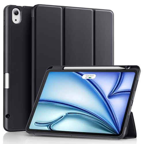 Akkerds Case for iPad Air 11 Inch M4/M3/M2 (2026/2025/2024), iPad Air 5th 4th Generation Case 10.9 Inch 2022/2020 with Pencil Holder [Auto Sleep/Wake], Black