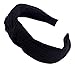 STHUAHE Pack of 3 Women Wide Stripes Cloth Cross Knot Hair Hoop Hairband Headband Hair Accessories (black Darkgrey Deepblue)