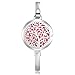 Essential Oil Diffuser Bracelet - 30mm Stainless Steel Aromatherapy Locket Bangle Bracelets Diffuser Jewelry for Women Girls, Free 8 Color Felt Pad, Tree of Life