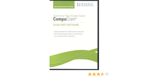 California Real Estate Sales Exam Compucram Exam Prep Software Hondros Learning 9781598440164 Amazon Com Books