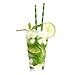 Tomnk 150pcs Paper Straws Bamboo Print, Biodegradable Drinking Straws with 66pcs Panda Stickers for Juices, Party Supplies Decorations