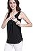 SUIEK Maternity Nursing Tank Tops Breastfeeding Tee Shirt Double Layer Sleeveless Pregnancy Shirt (Large, Black)