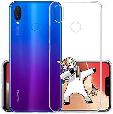 IJIA Case for Huawei Nova 3i / Huawei P Smart Plus (P Smart+) (6.3") - Transparent Cool Unicorn Clear TPU Soft Silicone Protection Bumper Fashion Skin Back Shell Case Cover-WM164