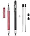 Bargains Depot Stylus Pen Universal Use for All Capacitive Touch Screen Smartphones Tablets Computer, Micro Fiber Tip (Replaceable) and Rubber Tip (Replaceable) and Fine Ball Pen