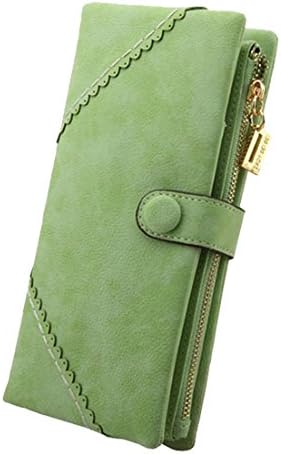 Women Candy Color Nubuck Leather Long Wallet Button Clutch Purse Handbag Bag