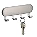 iDesign Forma Self-Adhesive Key Rack Organizer for Entryway, Kitchen - 4 Hooks, Stainless Steel