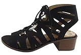 City Classified Women's Cut Out Caged Open Toe Chunky Stacked Heel Bootie