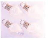 Glass Bulb Shaped Ornament Clear X 4 Pieces 97mm (3.82 Inches) X 4 Pieces 3815-398