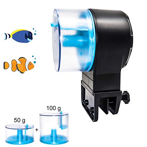 Togolo Automatic Fish Feeder Aquarium with 2 Fish Food Dispensers Tank Timer Feeder Vacation Auto Fish Feeder for Flakes Electric Automatic Turtle/Gold Fish for Weekend or Holiday