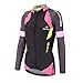 DuShow Women Cycling Jersey Long Sleeve Bike Jersey Breathable Quick Dry Cycling Shirts with Pockets(XXL,Black