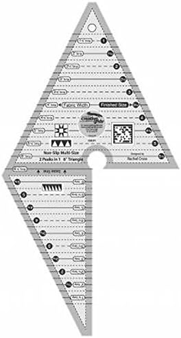 Creative Grids 2 Peaks in 1 Multi-size Triangle Quilting Ruler (CGR2P1) Up to 6-Inch Finished Size by Creative Grids USA