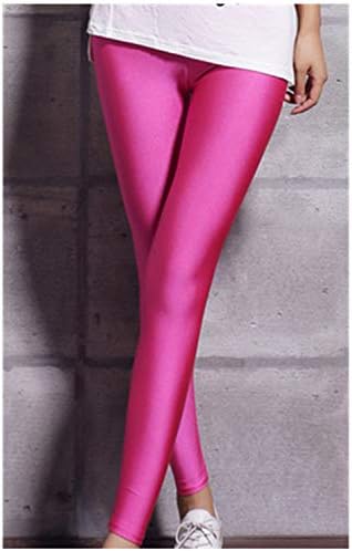 Color Fluorescent Shiny Pant Leggings Large Size Spandex Shinny Elasticity Casual Trousers for Girl