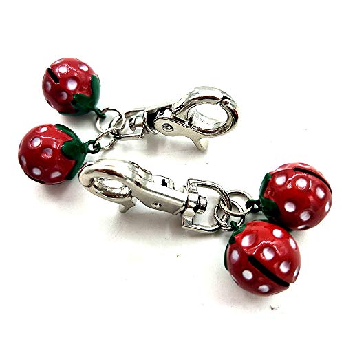 image for Sport Art 4 PCS DIY Strawberry Bell pet Bells 304 Stainless Steel Dog 