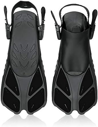 YouPei Snorkel Fins Swim Fins Short Adjustable for Snorkeling Diving Adult Men Womens Kids Open Heel Swimming Flippers