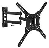 Mount-It! Full Motion TV Wall Mount Monitor Wall Bracket with Swivel and Articulating Tilt Arm, Fits 26 32 35 37 40 42 47 50 55 Inch LCD LED OLED Flat Screens up to 66 lbs and VESA 400x400
