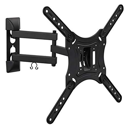 Mount-It! Full Motion TV Wall Mount Monitor Wall Bracket with Swivel and Articulating Tilt Arm, Fits 26 32 35 37 40 42 47 50 55 Inch LCD LED OLED Flat Screens up to 66 lbs and VESA 400x400