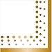 Gold Polka Dot Party Supplies Elegant Metallic Foil Includes Paper Plates, Napkins & Silverware for 8 Guests