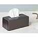 mDesign Rectangular Paper Facial Tissue Box Cover Holder for Bathroom Vanity Countertops, Bedroom Dressers, Night Stands, Desks and Tables - Steel, Bronze