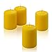 Citronella Pillar Candle - Set of 4 Summer Scented Citronella Candles - 3 inch Tall, 2 inch Thick - 18 Hour Protection from Mosquitos - Bug Repellent for Indoor/Outdoor Use - Made in USA