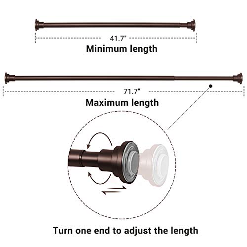SONGMICS Spring Tension Shower Curtain Rod, for Wall Distance 4271