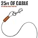 BV Pet Small & Medium Tie Out Cable for Dog up to 35/60 Pounds, 25-Feet (90lbs/ 25ft/ Sliver (Single))