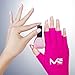 MelodySusie UV Gloves for Gel Nail Lamp, Professional Protection Gloves for Manicures, Nail Art Skin Care Fingerless Glove Protect Hands (Neon Pink)
