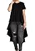 YouSun Women's Casual Chic Blouse Short Sleeve Round Neck Dovetail Hem T-Shirt