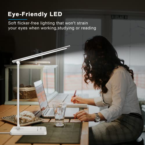 Desk Lamp Led USB-Port Adjustable - 5 Brightness Levels & 5 Lighting Modes Touch Control Bright Desk Light for Reading | Office Working | Study