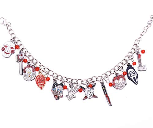 Blingsoul Horror Charms Bracelet - Chucky Jason Child Hockey Horror Costume Jewelry Gifts for Women