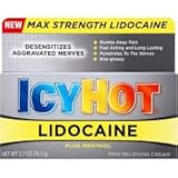 Icy Hot Lidocaine Pain Relieving Cream Max Strength Plus Menthol - 2.7 oz, Pack of 2
