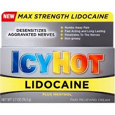 Icy Hot Lidocaine Pain Relieving Cream Max Strength Plus Menthol - 2.7 oz, Pack of 2