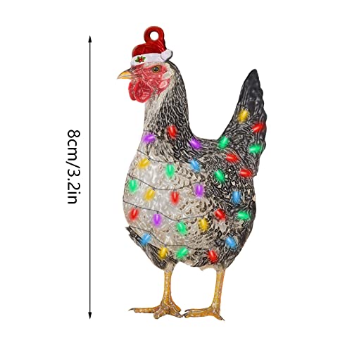 Wooden Christmas Tree Ornaments Christmas Scarf Chicken Holiday Party Decoration Christmas Outdoor Decorations(#01)