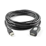 TECHTOO USB 2.0 Extension Cable 16 FT USB Active Repeater Cord Type A Male to A Female with Built-in Signal Booster Chips