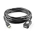 TECHTOO USB 2.0 Extension Cable 16 FT USB Active Repeater Cord Type A Male to A Female with Built-in Signal Booster Chips